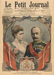 Guests of France, King Frederick VIII and Queen Louise of Denmark, illustration from 